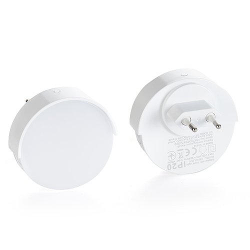 Round Light Sensor Night Light with Plug